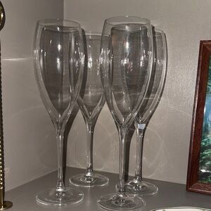 Dom Pérignon Champagne Clear Crystal Flutes - Set of 4